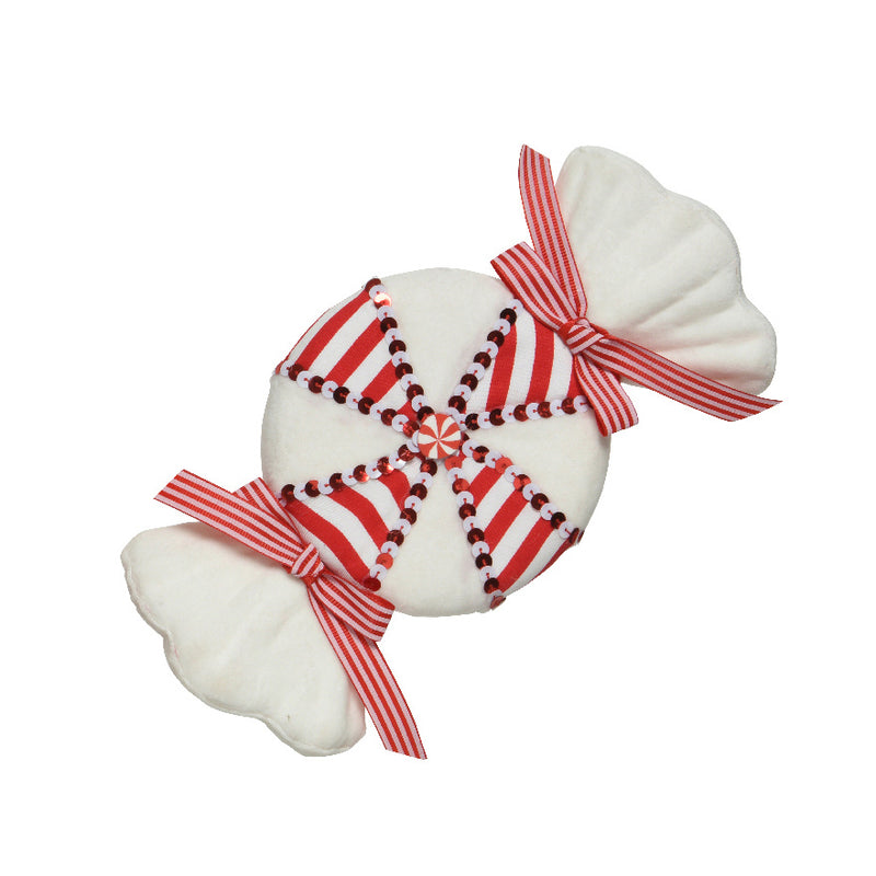 Large Peppermint Candy Shaped Christmas Tree Decoration 3D White and Red