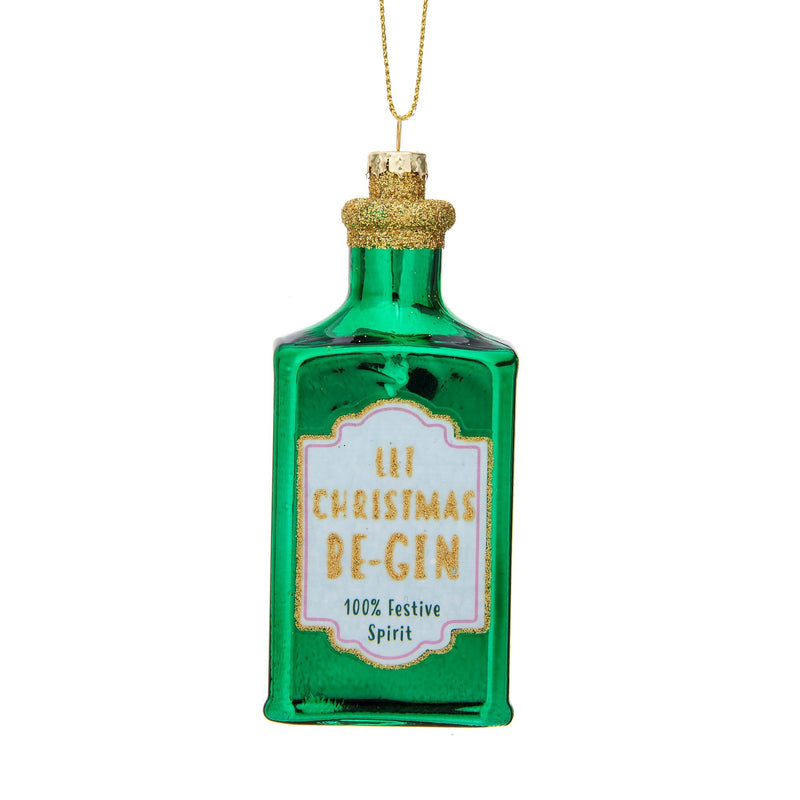 Let Christmas Be-gin Shaped Bauble Hanging Decoration