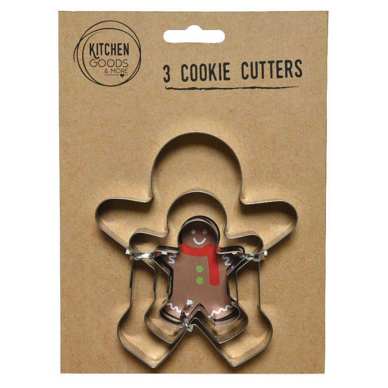 Gingerbread People Set of 3 Christmas Cookie Cutter Set