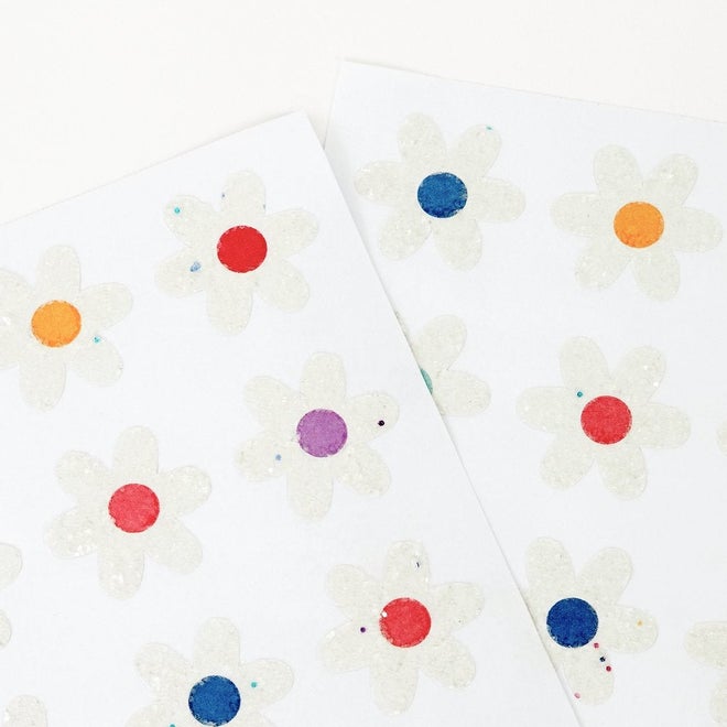 Glitter Daisy Sticker Sheets Pack of 8 Sheets