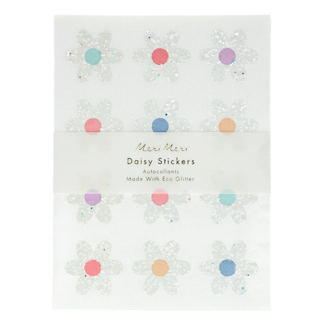 Glitter Daisy Sticker Sheets Pack of 8 Sheets
