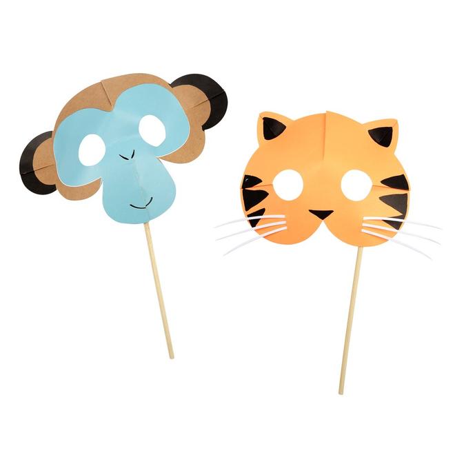 Go Wild Party Masks Pack of 8