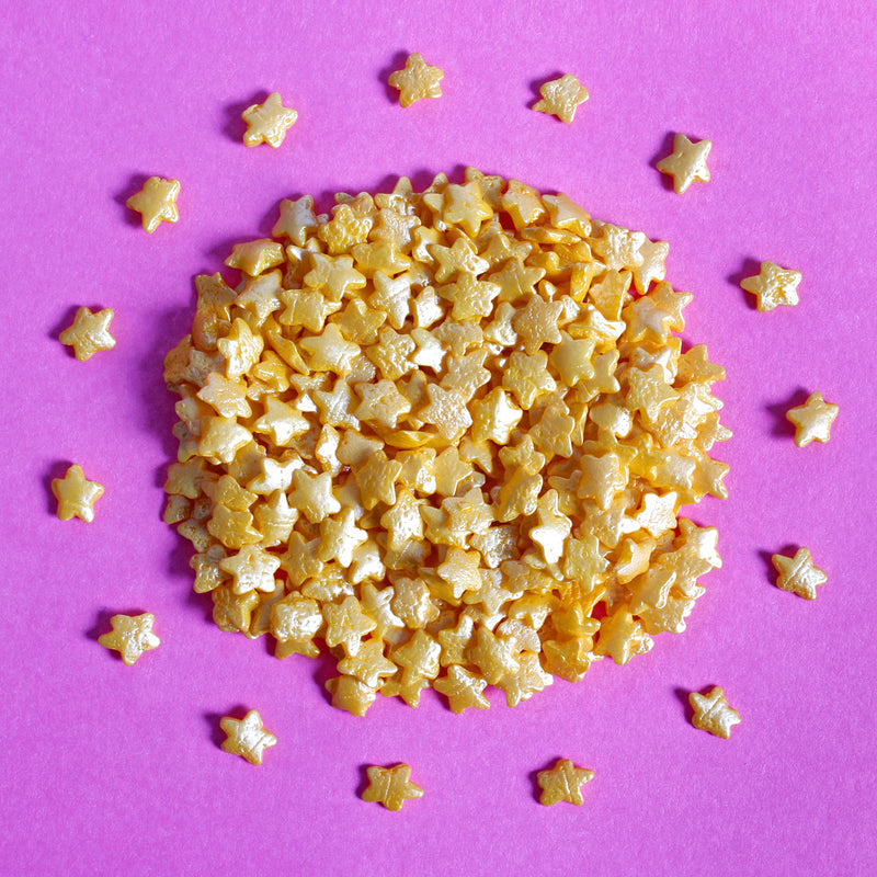 Bulk Bag - Gold Stars Confetti Sprinkles (Best Before 30 Jun 2024)