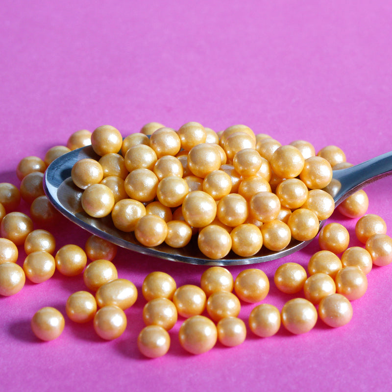 Bulk Bag - Gold 4mm Edible Pearls  (Best before 30 Jun 2024)