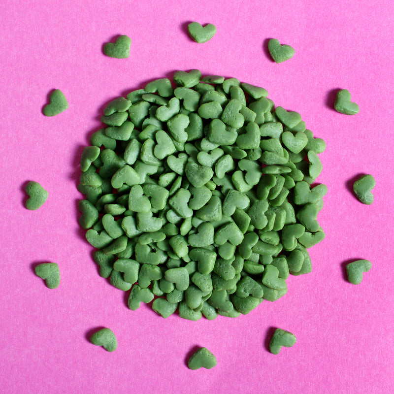 Bulk Bag - Green Hearts Confetti Sprinkles (Best Before 28 Dec 2024)