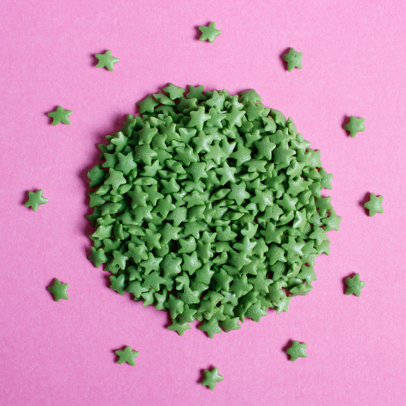 Bulk Bag - Green Stars Confetti Sprinkles (Best Before 30 Jun 2024)