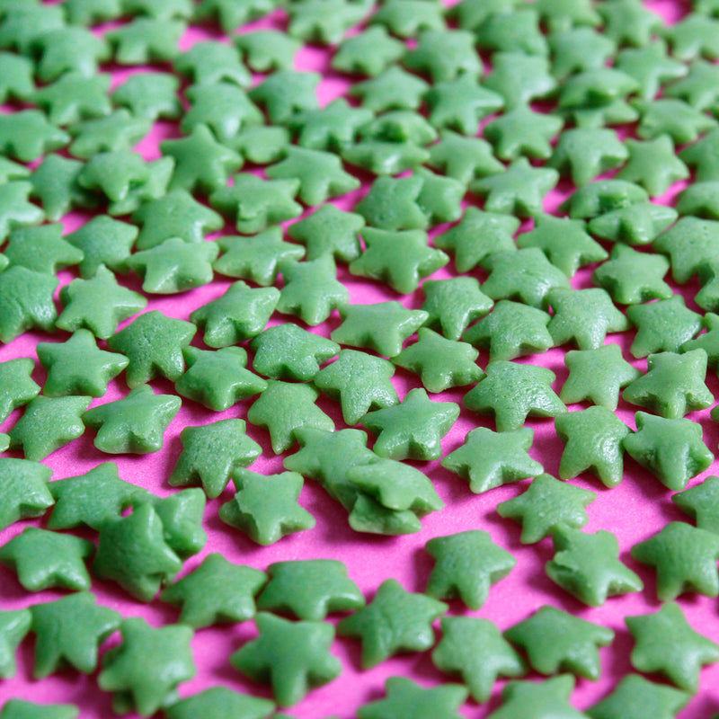 Bulk Bag - Green Stars Confetti Sprinkles (Best Before 30 Jun 2024)