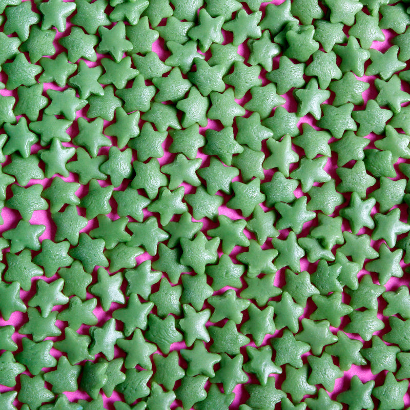 Bulk Bag - Green Stars Confetti Sprinkles (Best Before 30 Jun 2024)