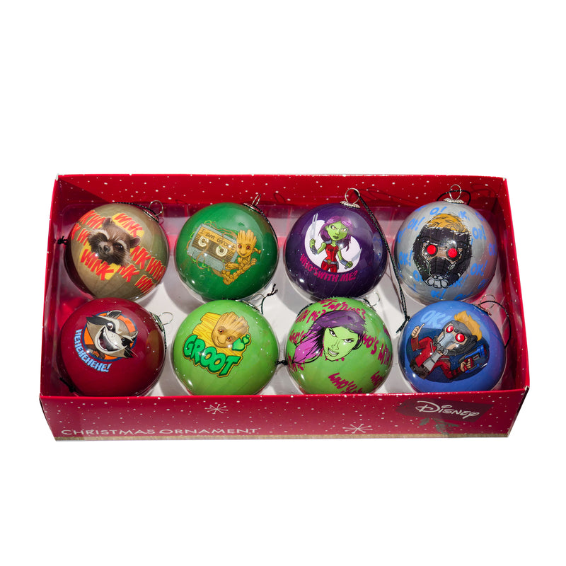 Guardians of the Galaxy Marvel 8 Piece Set Hanging Christmas Tree Decoration Baubles 60mm