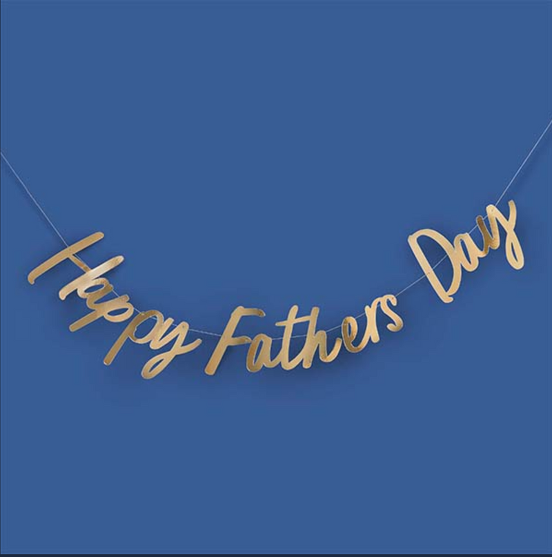 Gold Happy Fathers Day Garland 2 Metres