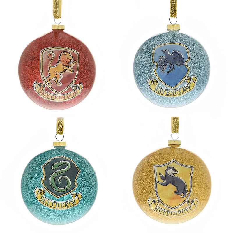 Harry Potter Charms Houses 4 Piece Set 3D Shaped Hanging Christmas Tree Decoration Baubles