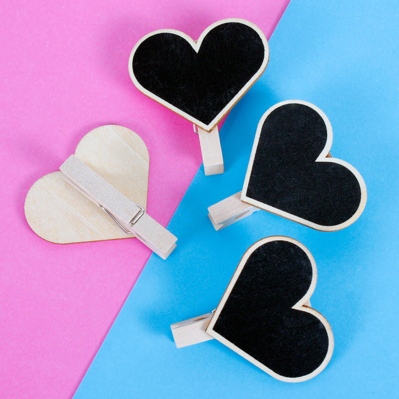 Heart Blackboard Peg Pack of 4