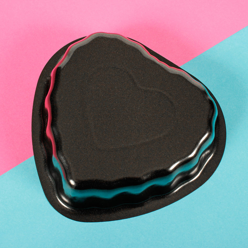 Love Heart Shaped Black Non Stick Mini Baking Tins - Set of 2