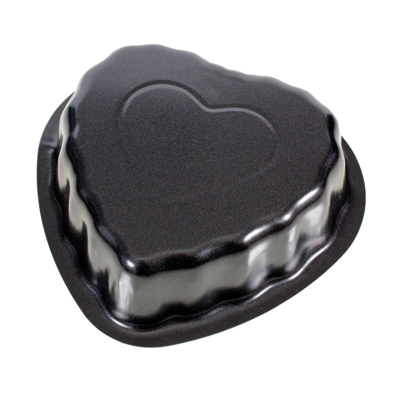 Love Heart Shaped Black Non Stick Mini Baking Tins - Set of 2