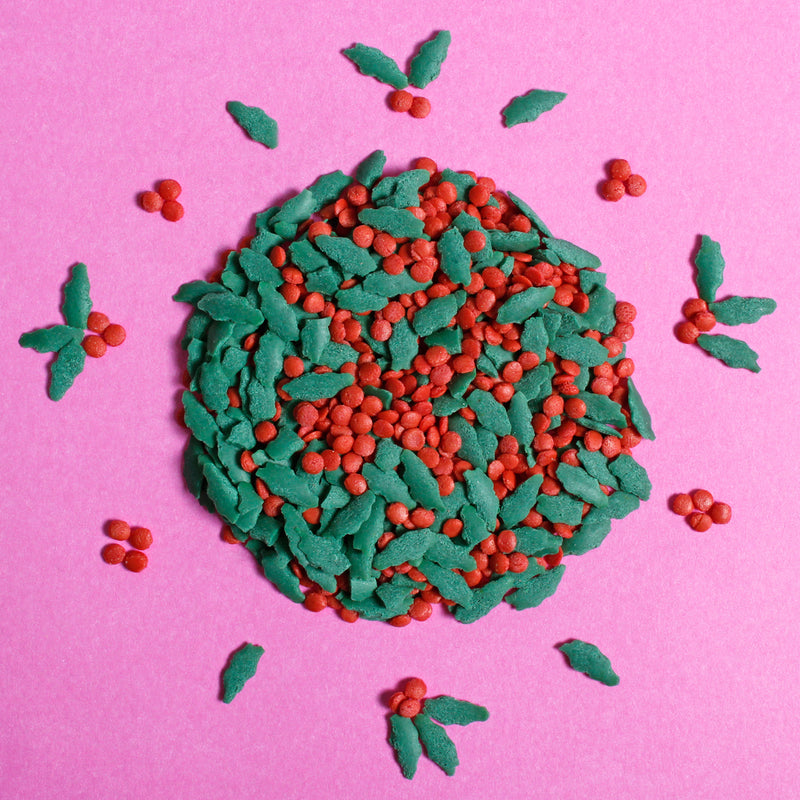 Bulk Bag - Holly & Berries Christmas Sprinkles  (Best Before 30 Jun 2024)