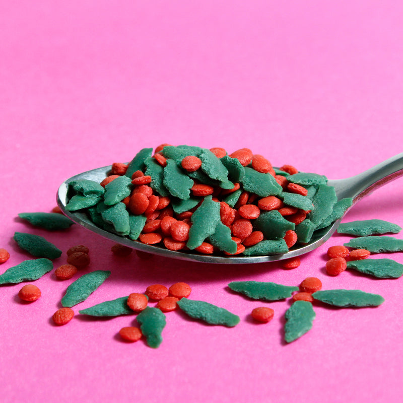 Bulk Bag - Holly & Berries Christmas Sprinkles  (Best Before 30 Jun 2024)
