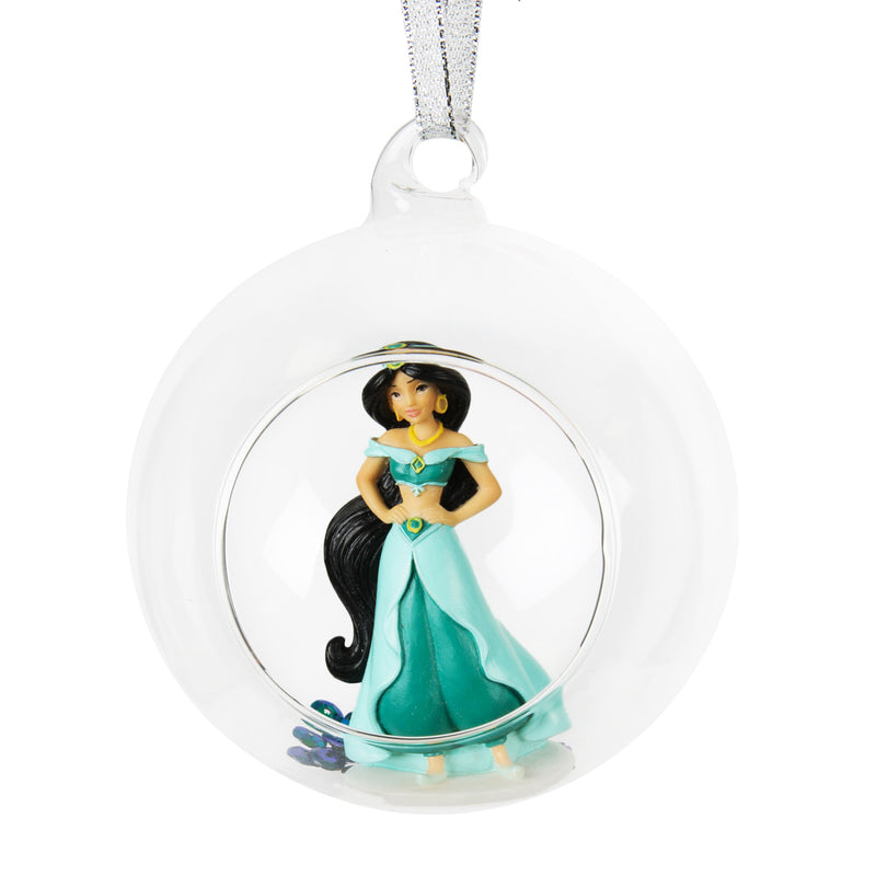 Princess Jasmine Glass Dome 3D Hanging Christmas Tree Decoration Disney Bauble