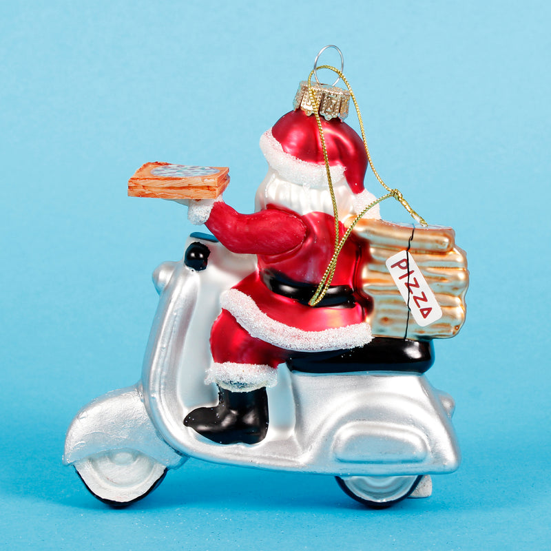 Fun Food Pizza Delivery Santa Shaped Hanging Decoration Bauble