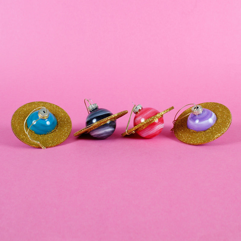 Mini Planets Shaped Bauble Set of 4
