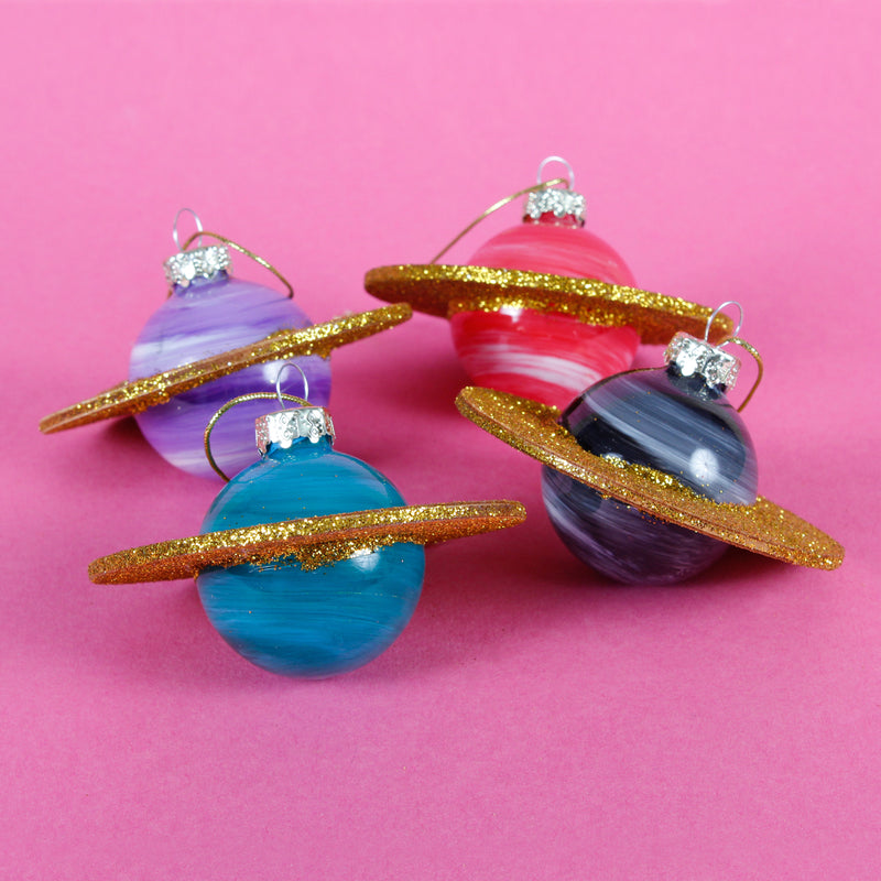 Mini Planets Shaped Bauble Set of 4