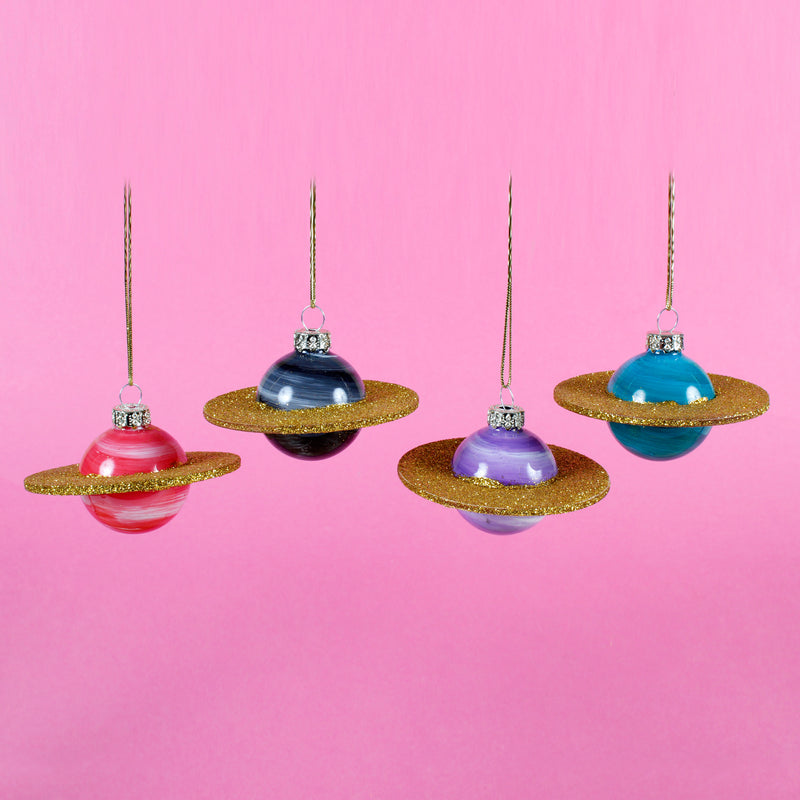 Mini Planets Shaped Bauble Set of 4