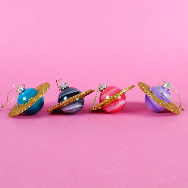 Mini Planets Shaped Bauble Set of 4
