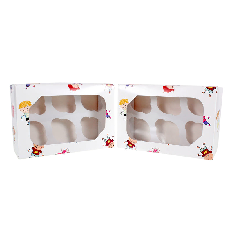 Kiddies Cupcake Boxes Display Cases - Pack of 2