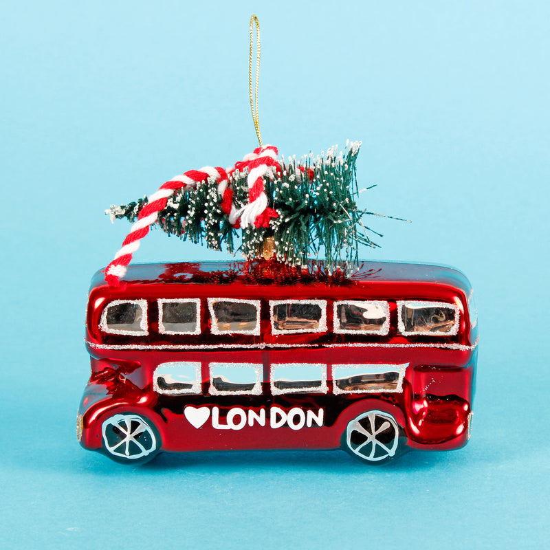 Christmas in London Bus Shaped Bauble