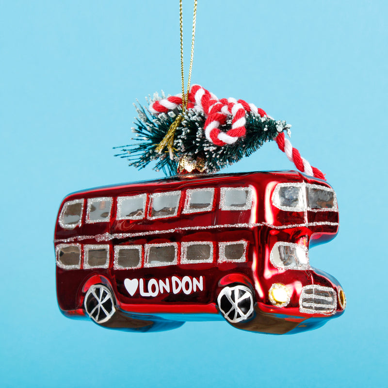 Christmas in London Bus Shaped Bauble