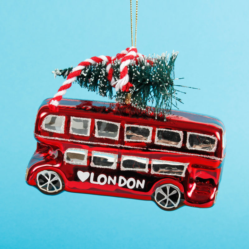 Christmas in London Bus Shaped Bauble