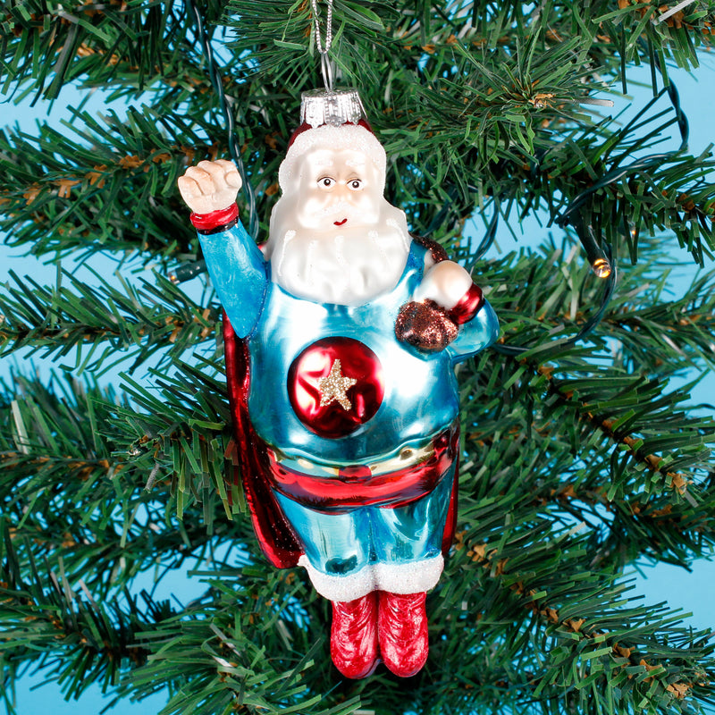 Sleigh No More Super Santa Shaped Bauble Hanging Decoration Bauble