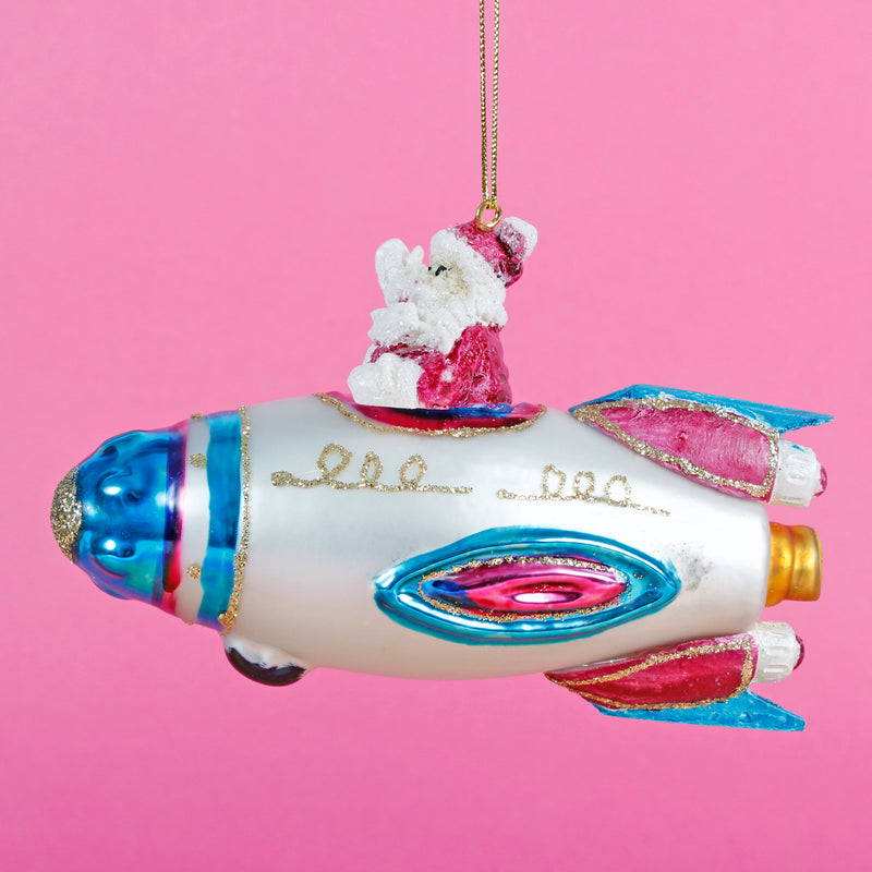 Sleigh No More Spaceship Shaped Bauble