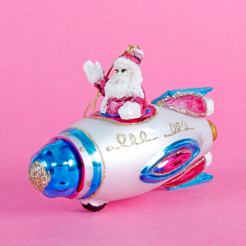 Sleigh No More Spaceship Shaped Bauble