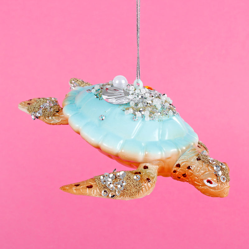 Glitter Turtle Shaped Bauble