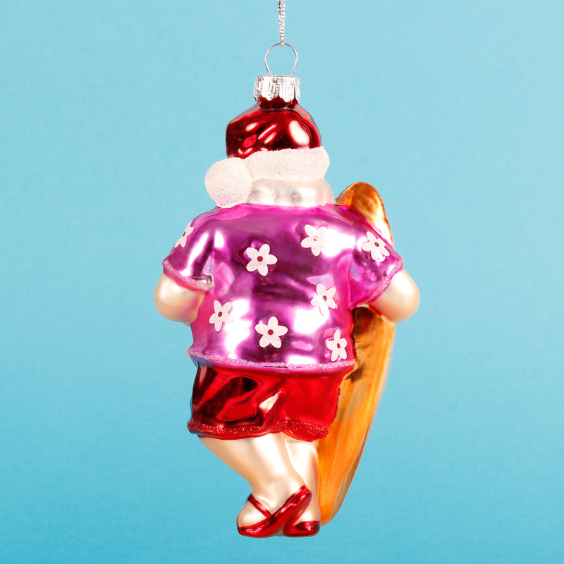 Tropical Santa Shaped Bauble Hanging Decoration Bauble