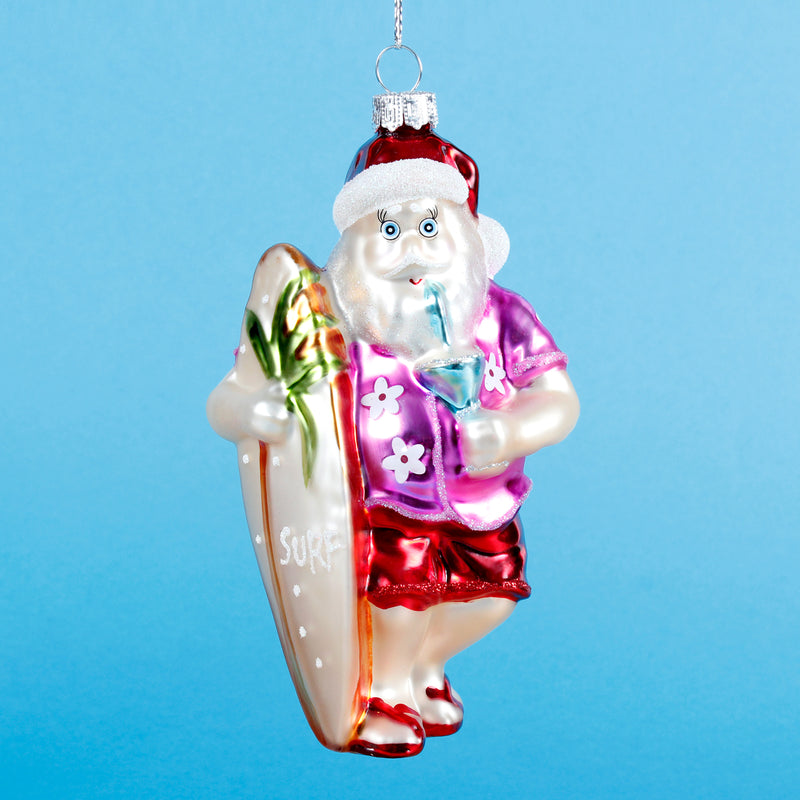 Tropical Santa Shaped Bauble Hanging Decoration Bauble