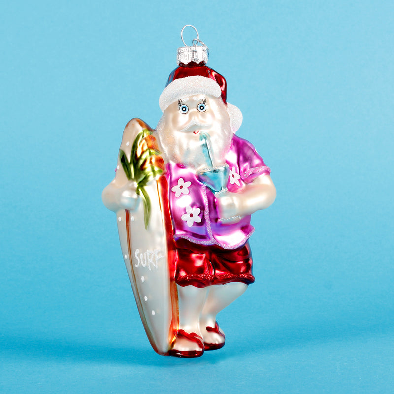 Tropical Santa Shaped Bauble Hanging Decoration Bauble