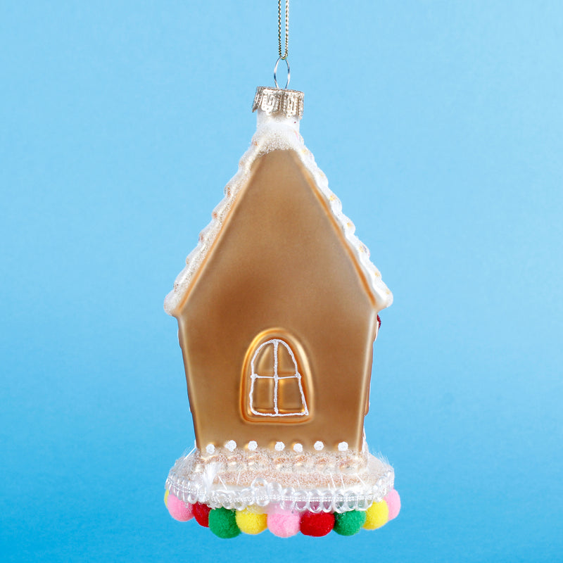 Fairytale Gingerbread House Shaped Bauble Hanging Decoration