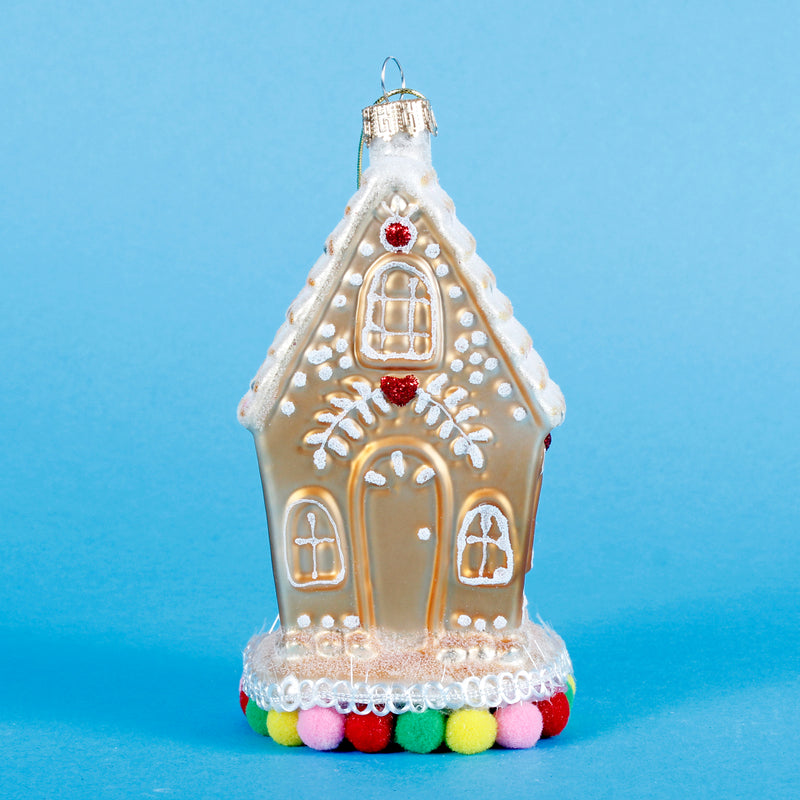 Fairytale Gingerbread House Shaped Bauble Hanging Decoration