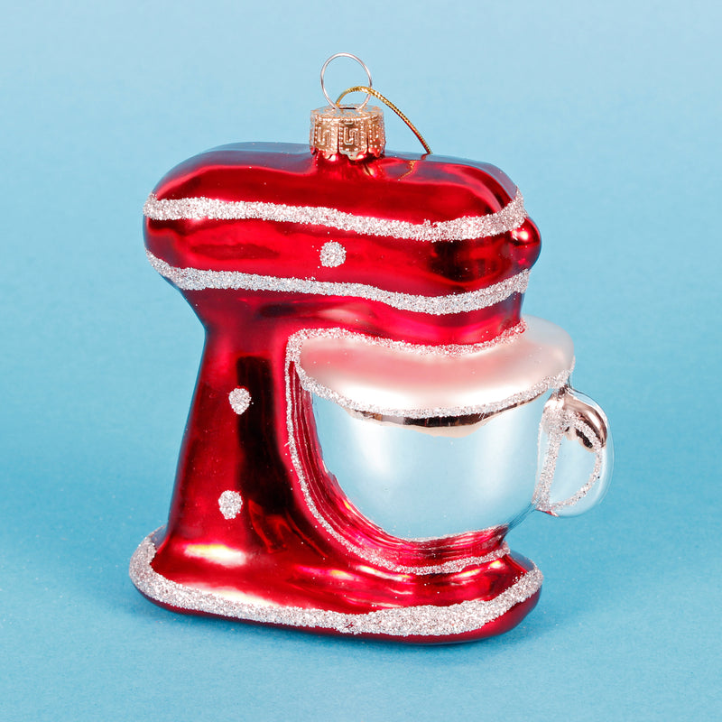 Red Food Cake Mixer Shaped Bauble Hanging Decoration