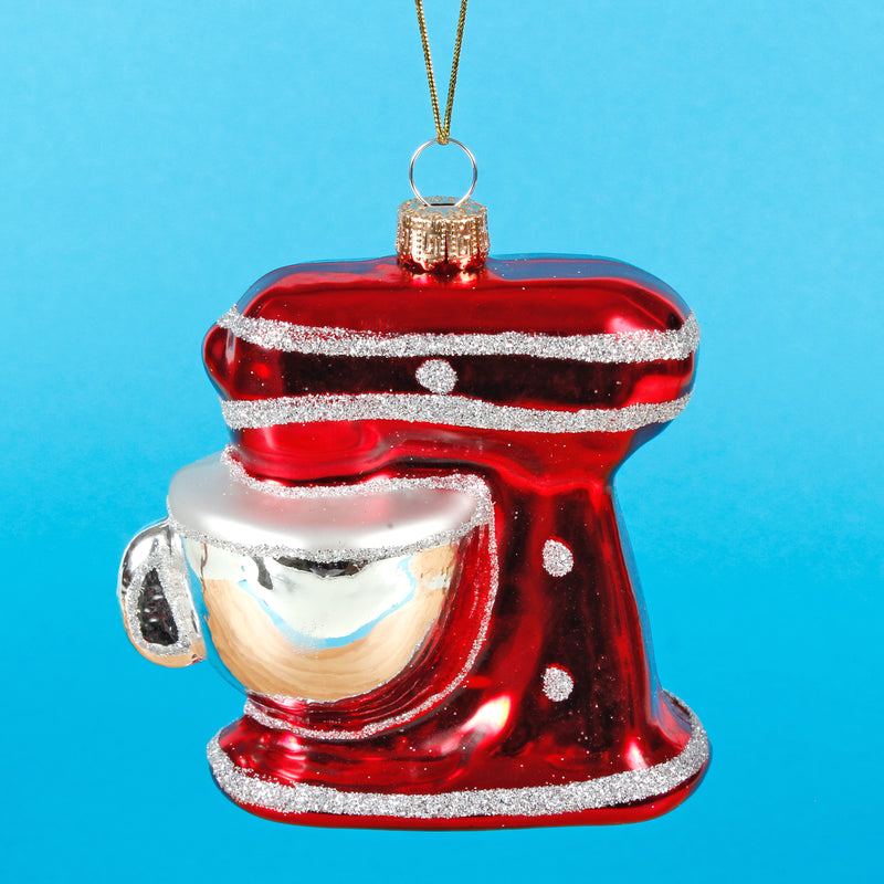 Red Food Cake Mixer Shaped Bauble Hanging Decoration