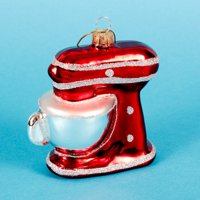 Red Food Cake Mixer Shaped Bauble Hanging Decoration