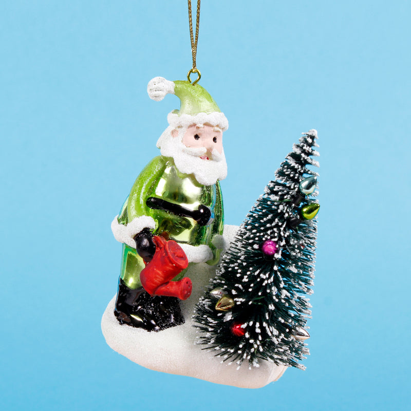 Garden Santa Shaped Bauble Hanging Decoration