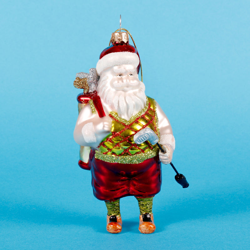 Golf Santa Shaped Bauble
