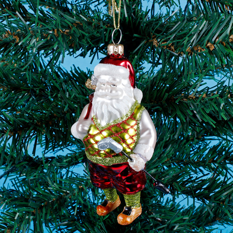 Golf Santa Shaped Bauble