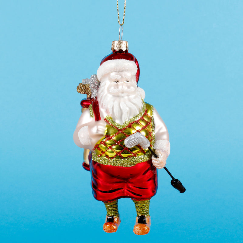 Golf Santa Shaped Bauble