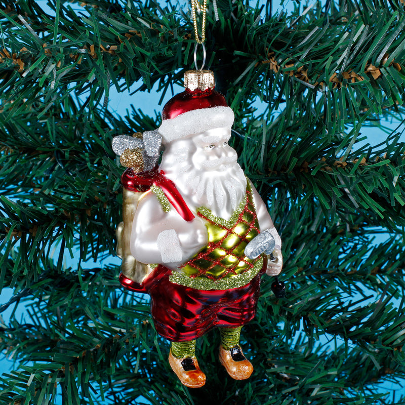 Golf Santa Shaped Bauble