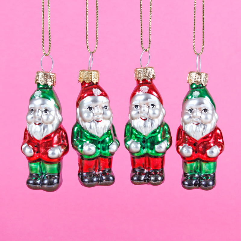 Gnome Shaped Bauble - Set of 4