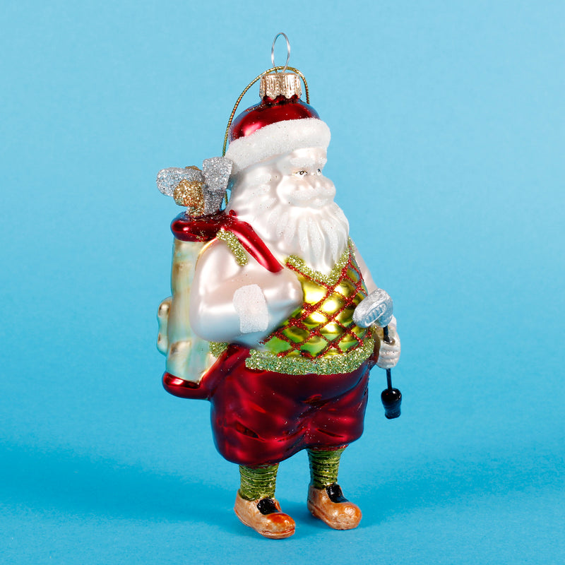 Golf Santa Shaped Bauble