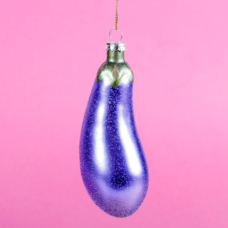 Fun Food Aubergine Shaped Bauble Hanging Decoration